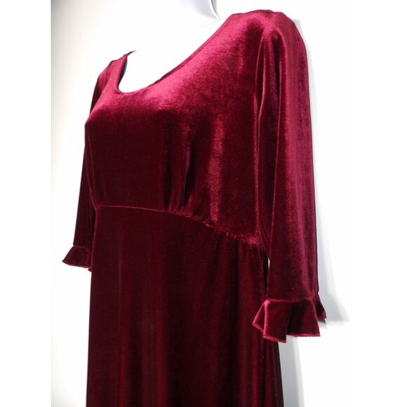 Vintage Northern Reflections Velvet Shift Dress sz 10 Red 90s Fairy Whimsigoth - Picture 5 of 13